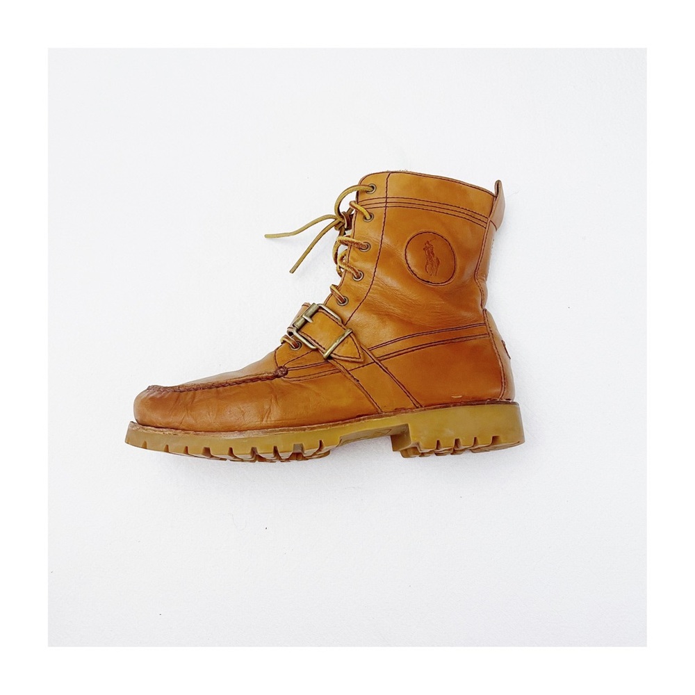 Ralph Lauren Men's Brown Ranger Leather Hiking Boots SZ10 D